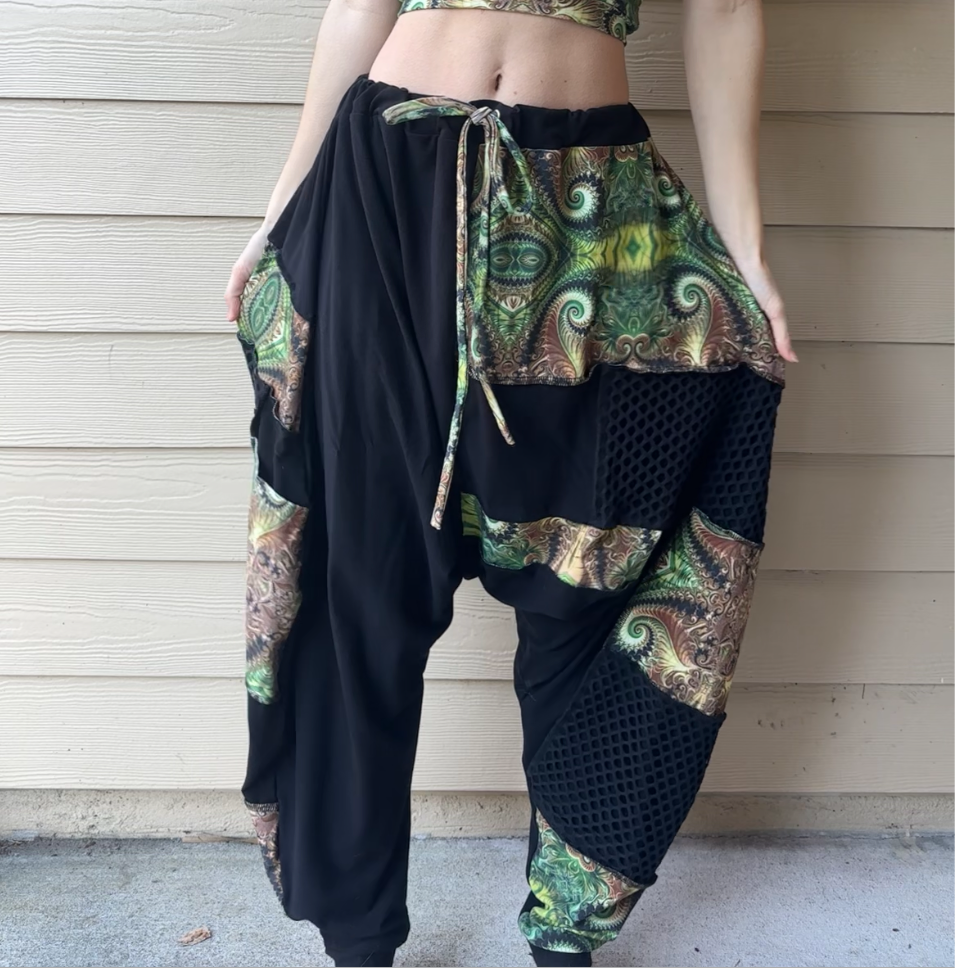MTO Mesh Patchwork Harems