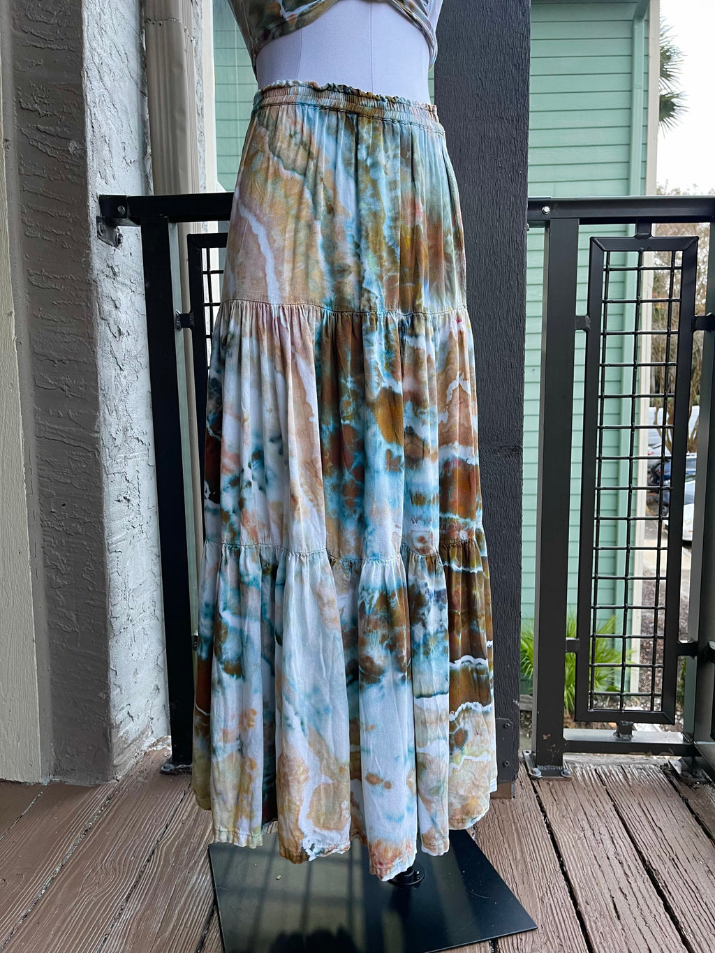 Ocean Floor Mirage Maxi Skirt Set (ᴍᴀᴅᴇ ᴛᴏ ᴏʀᴅᴇʀ)