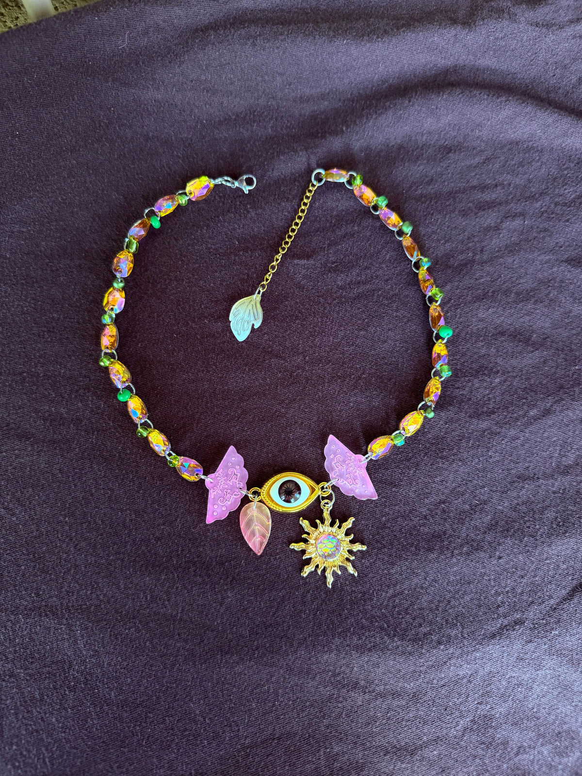 Glass Crystal Third Eye Choker