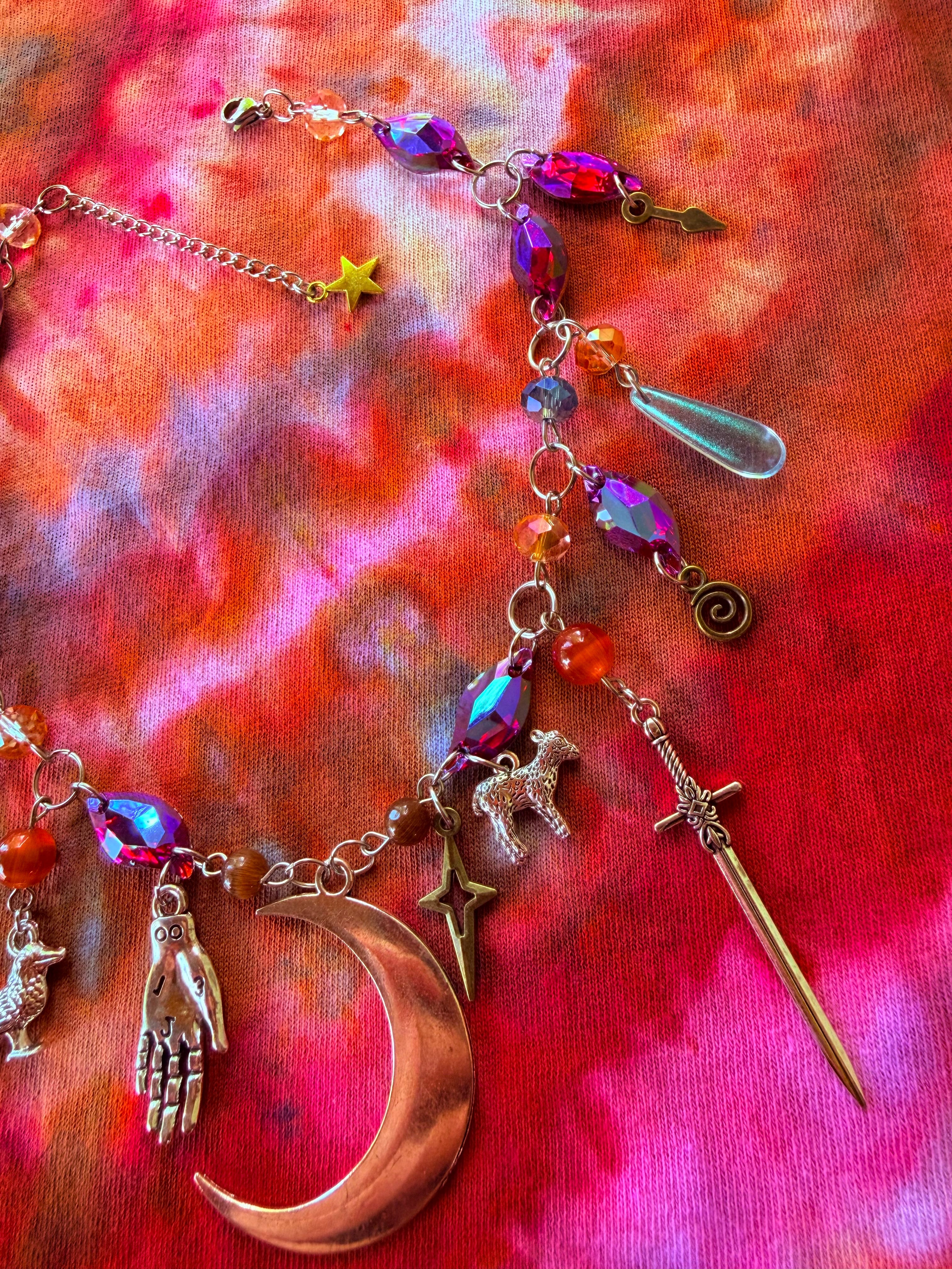 Blood Moon - Resin Crystal Charm Choker