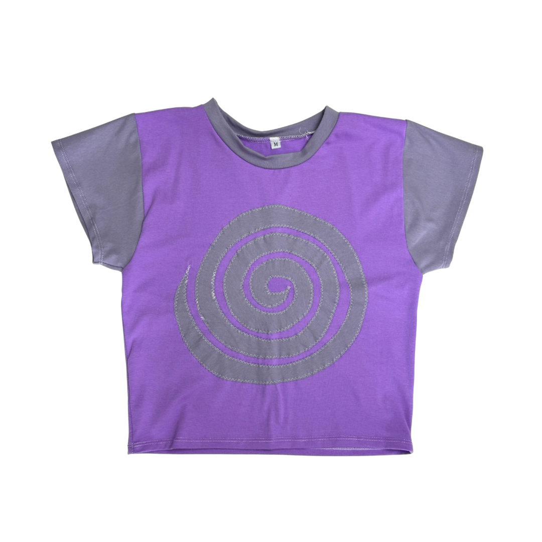 Into the Portal - Baby Tee (Purple/Grey - RTS)
