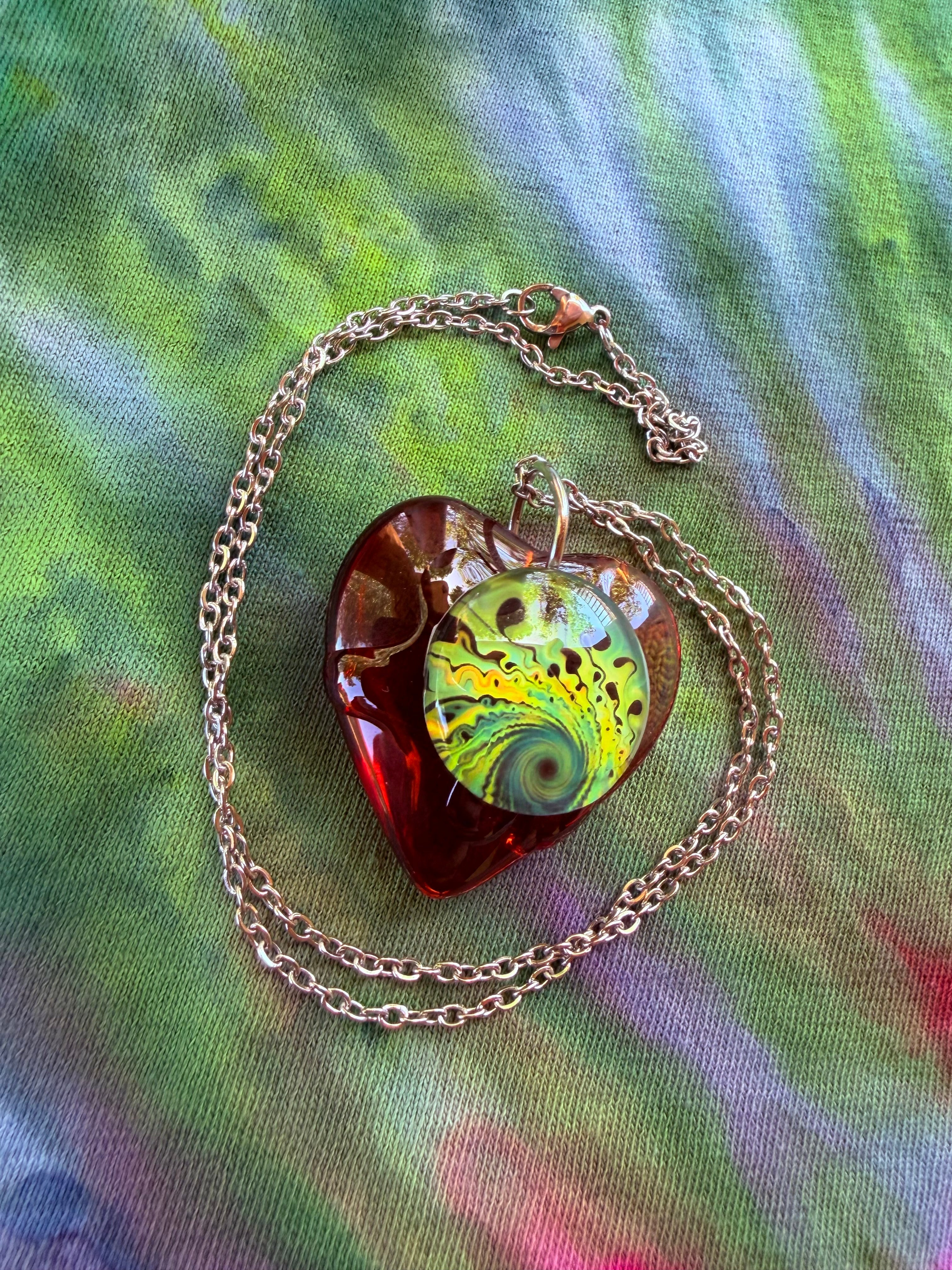 Call of the Mountain - Portal Heart Pendant + 18 inch chain