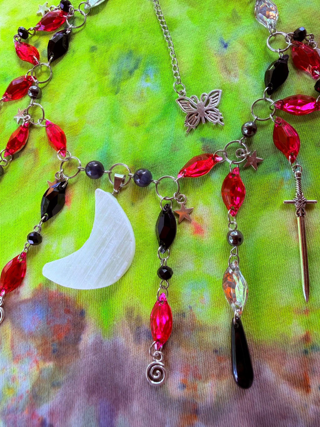 Moon Beam Ecstasy - Resin Crystal Charm Choker