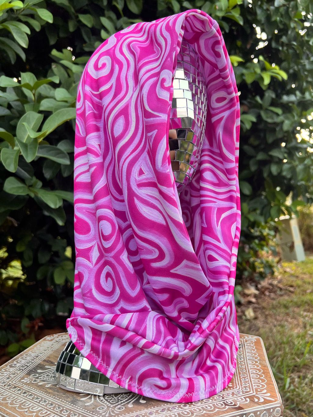 Reversible Rave Hood: "Princess" Hand-Painted Design (READY TO SHIP)