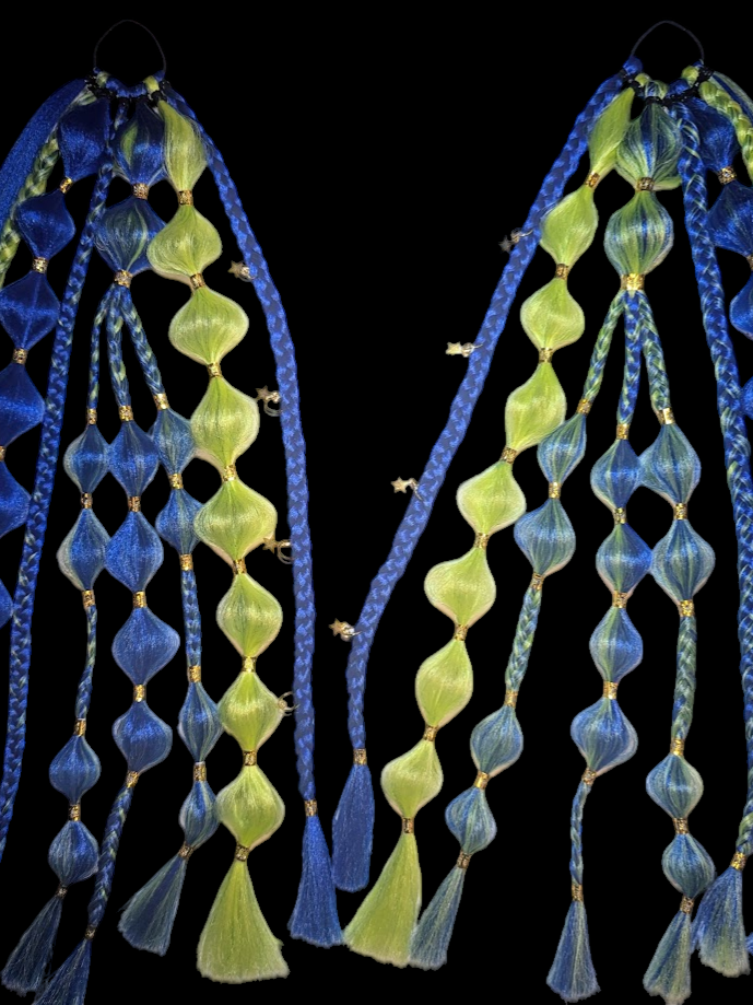 Starry Night (GLOW) - Ponytail Festival Rave Braids