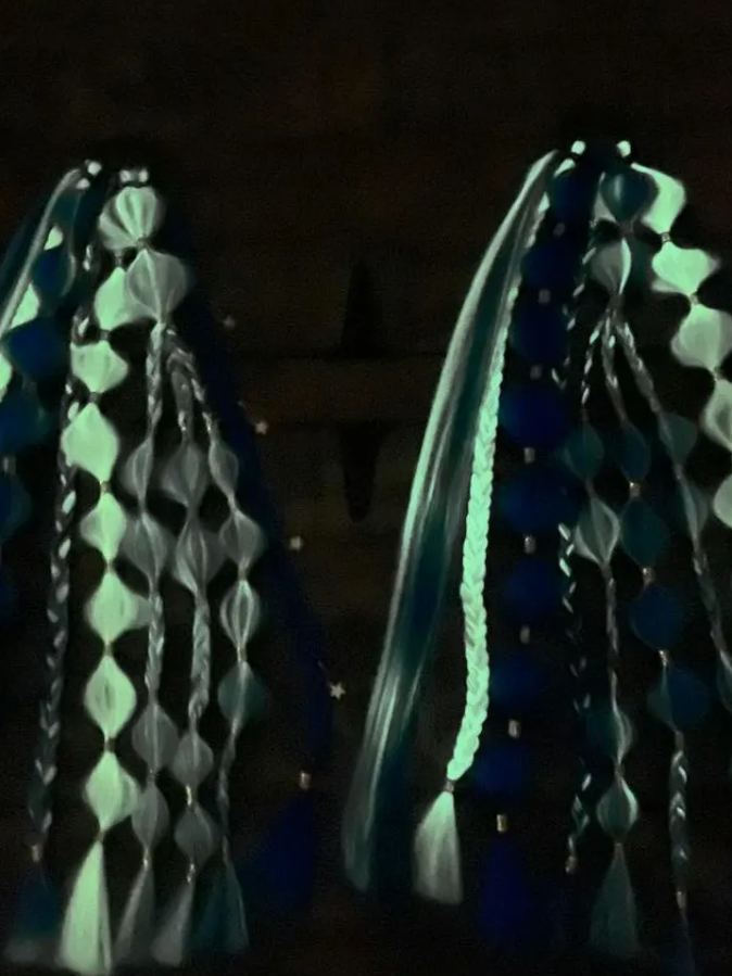 Starry Night (GLOW) - Ponytail Festival Rave Braids