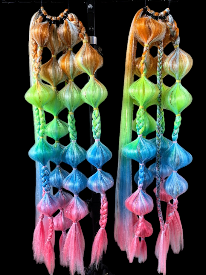 Rainbow Sorbet (GLOW) - Ponytail Festival Rave Braids