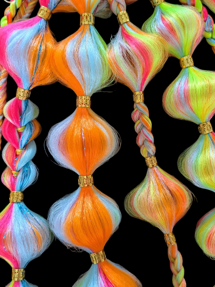 Neon Dreams (GLOW) - Ponytail Festival Rave Braids