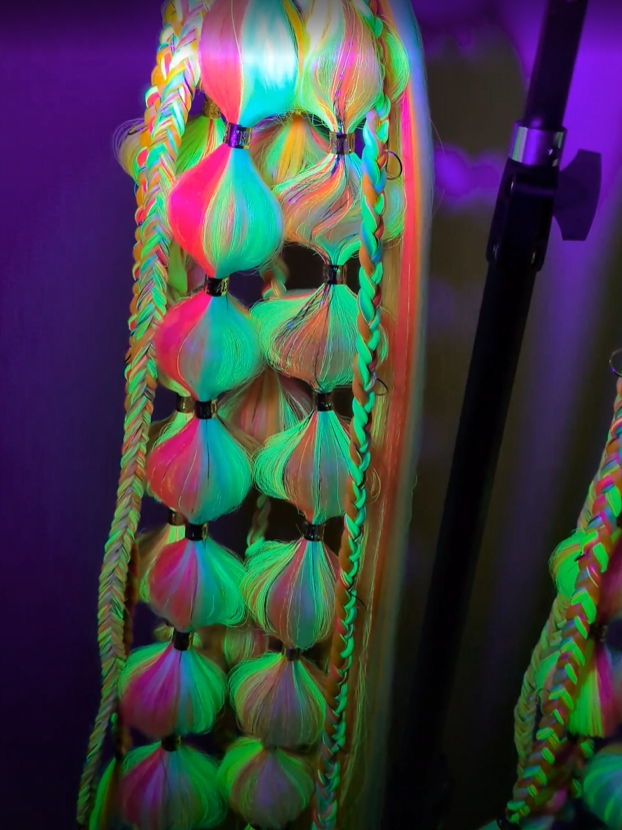 Neon Dreams (GLOW) - Ponytail Festival Rave Braids