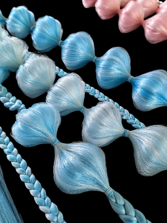 Electric Cotton Candy (GLOW) - Ponytail Festival Rave Braids