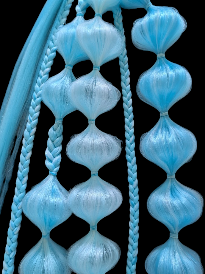 Electric Cotton Candy (GLOW) - Ponytail Festival Rave Braids