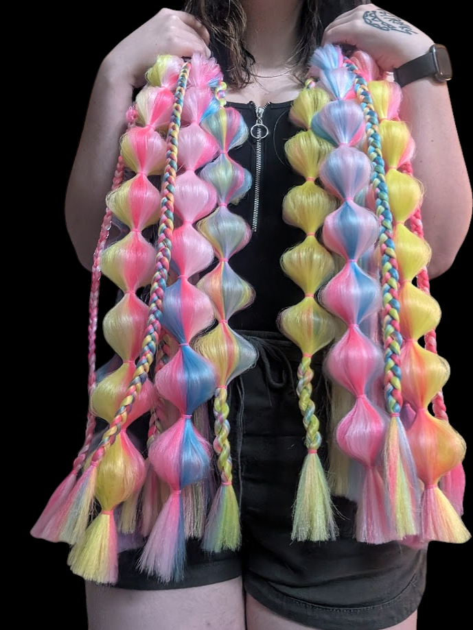 Retro (GLOW) - Ponytail Festival Rave Braids