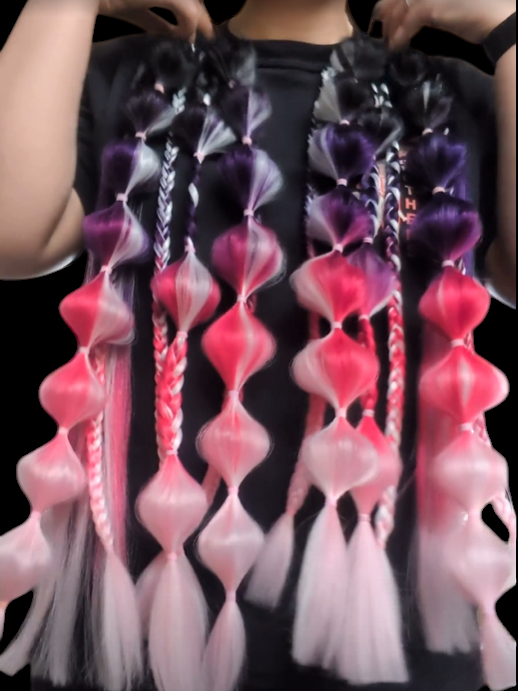 Midnight Bubblegum - Ponytail Festival Rave Braids