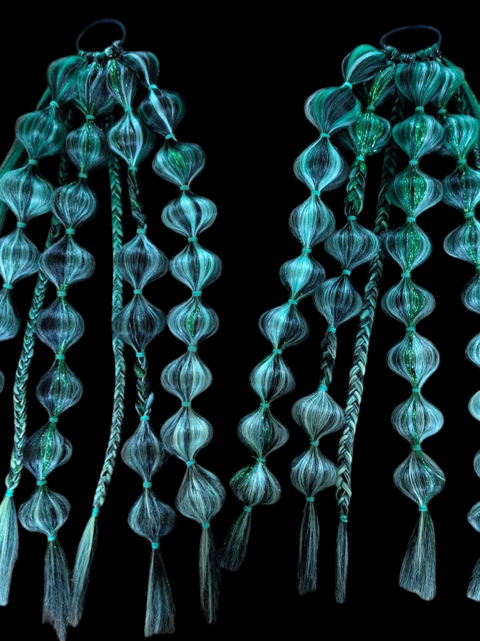 Emerald Forest (GLOW) - Ponytail Festival Rave Braids