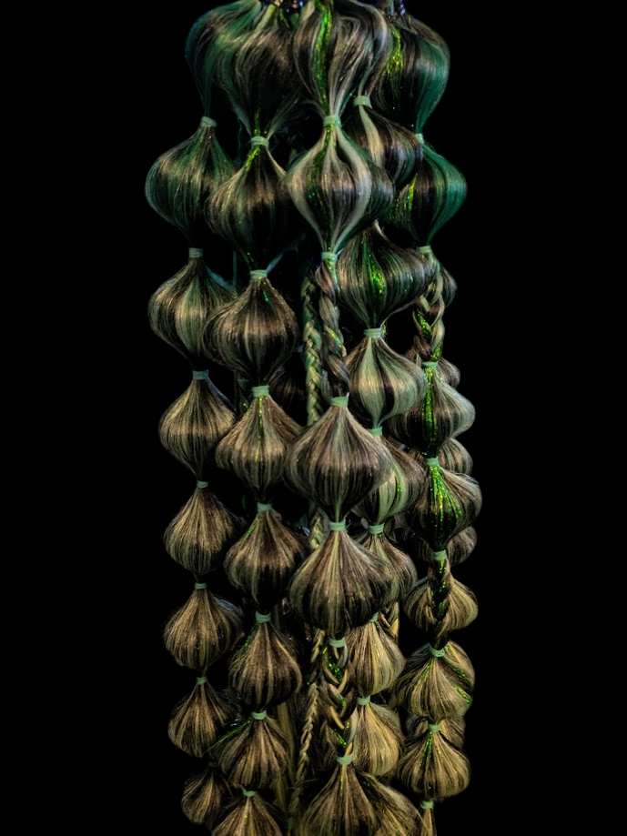 Emerald Forest (GLOW) - Ponytail Festival Rave Braids