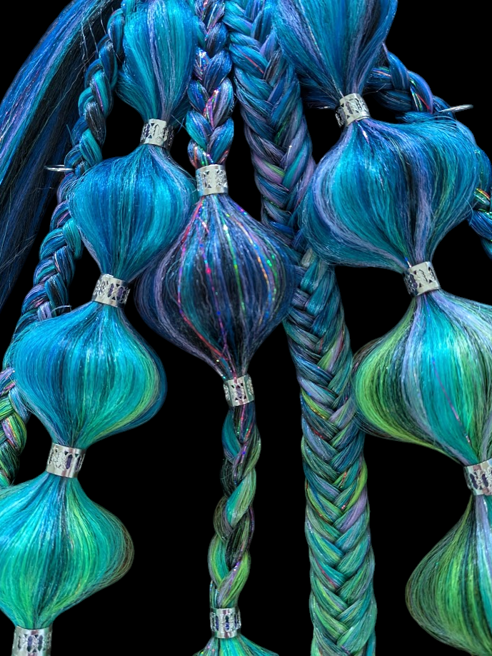 Acid Splash (GLOW) - Ponytail Festival Rave Braids