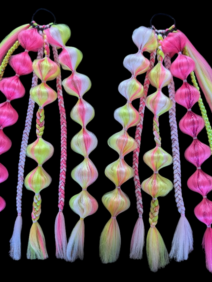 Pink Lemonade (GLOW) - Ponytail Festival Rave Braids