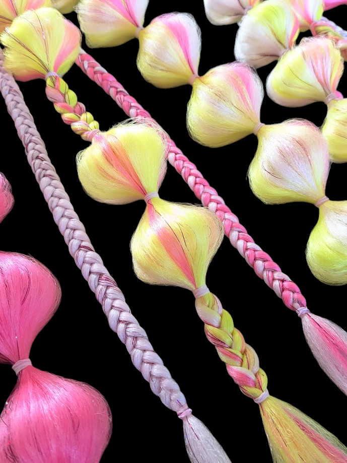 Pink Lemonade (GLOW) - Ponytail Festival Rave Braids