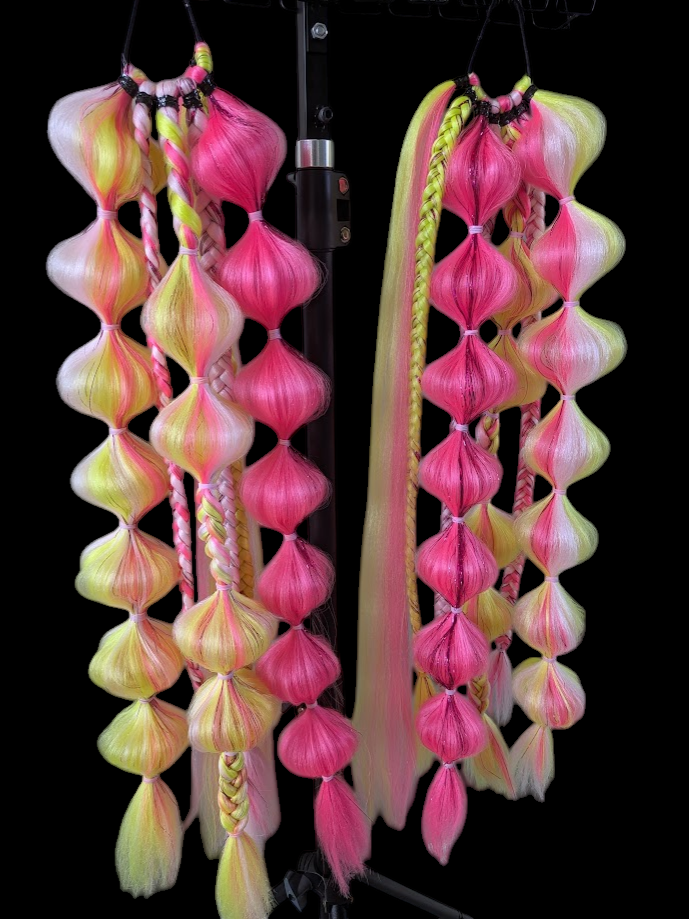 Pink Lemonade (GLOW) - Ponytail Festival Rave Braids