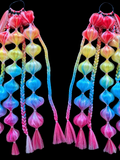 Trippy Rainbow (GLOW) - Ponytail Festival Rave Braids