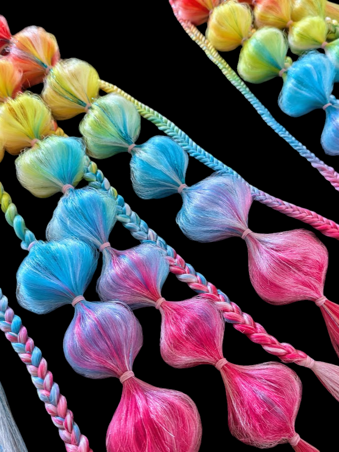 Trippy Rainbow (GLOW) - Ponytail Festival Rave Braids