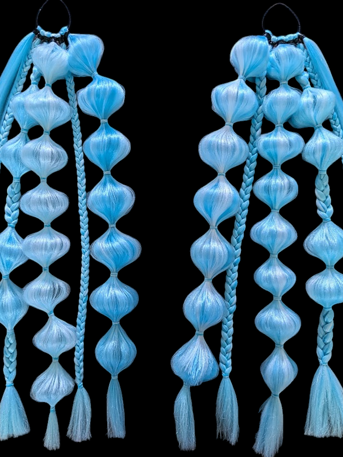 Electric Freeze (GLOW) - Ponytail Festival Rave Braids