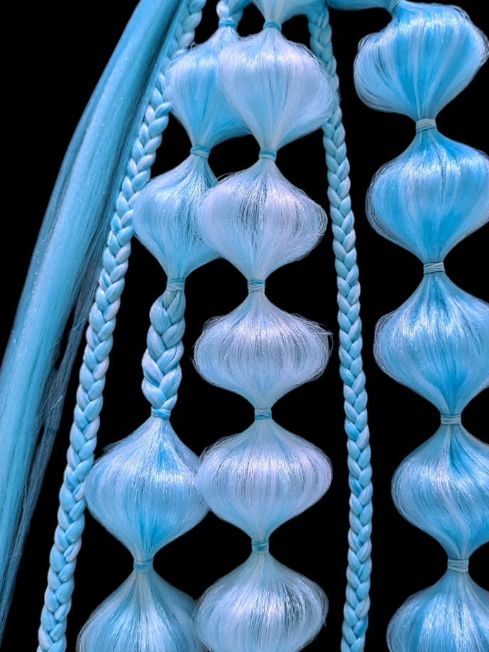 Electric Freeze (GLOW) - Ponytail Festival Rave Braids