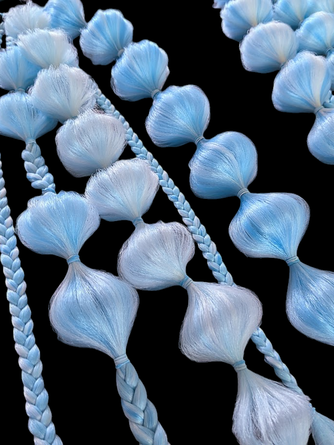 Electric Freeze (GLOW) - Ponytail Festival Rave Braids