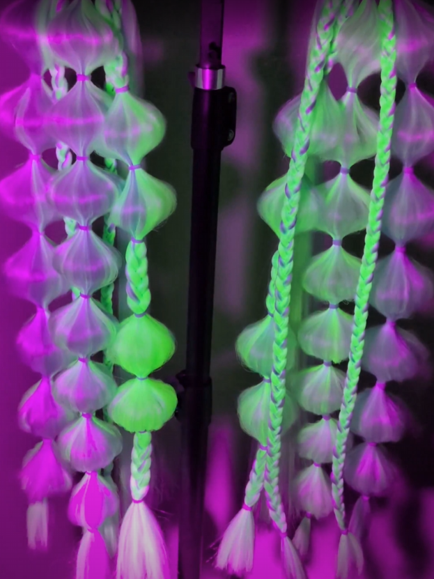 Electric Freeze (GLOW) - Ponytail Festival Rave Braids