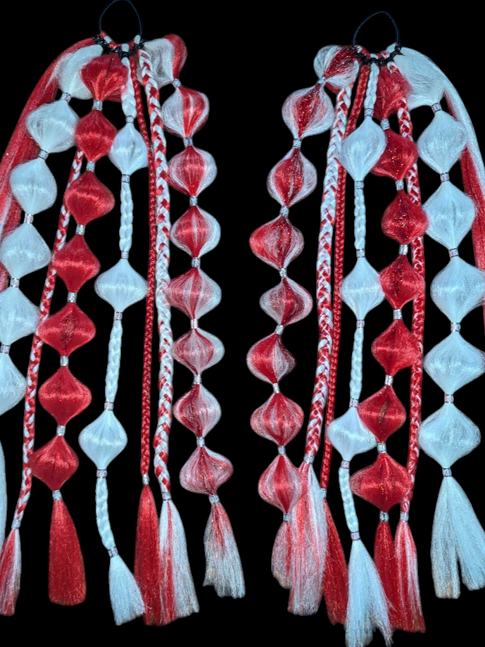 Candy Cane (GLOW) - Ponytail Festival Rave Braids