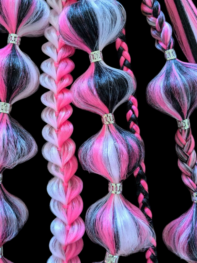Love Death (GLOW) - Ponytail Festival Rave Braids