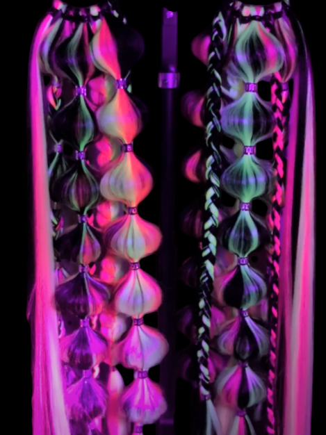 Love Death (GLOW) - Ponytail Festival Rave Braids