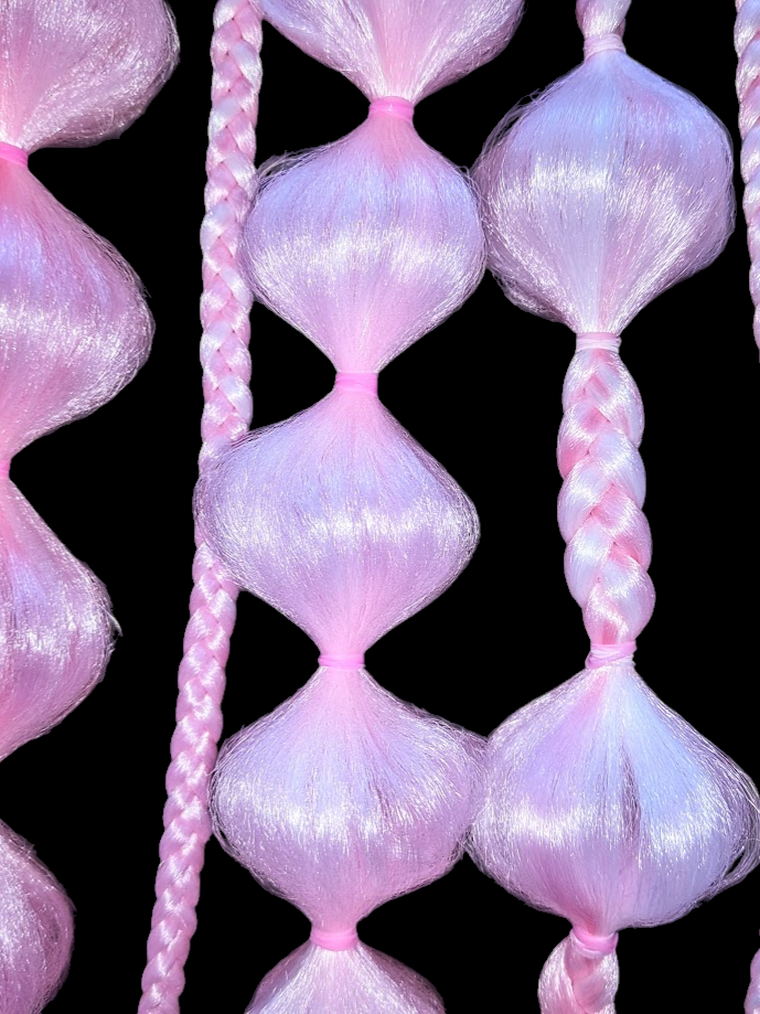 Electric Rose (GLOW) - Ponytail Festival Rave Braids