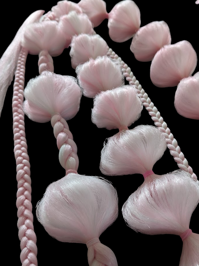 Electric Rose (GLOW) - Ponytail Festival Rave Braids