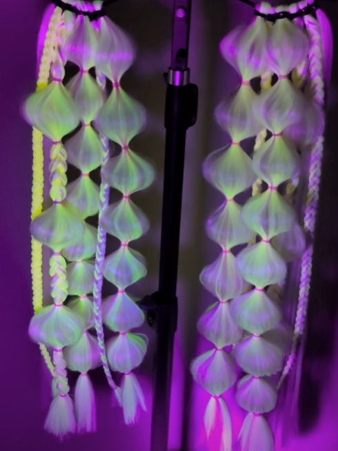 Electric Rose (GLOW) - Ponytail Festival Rave Braids