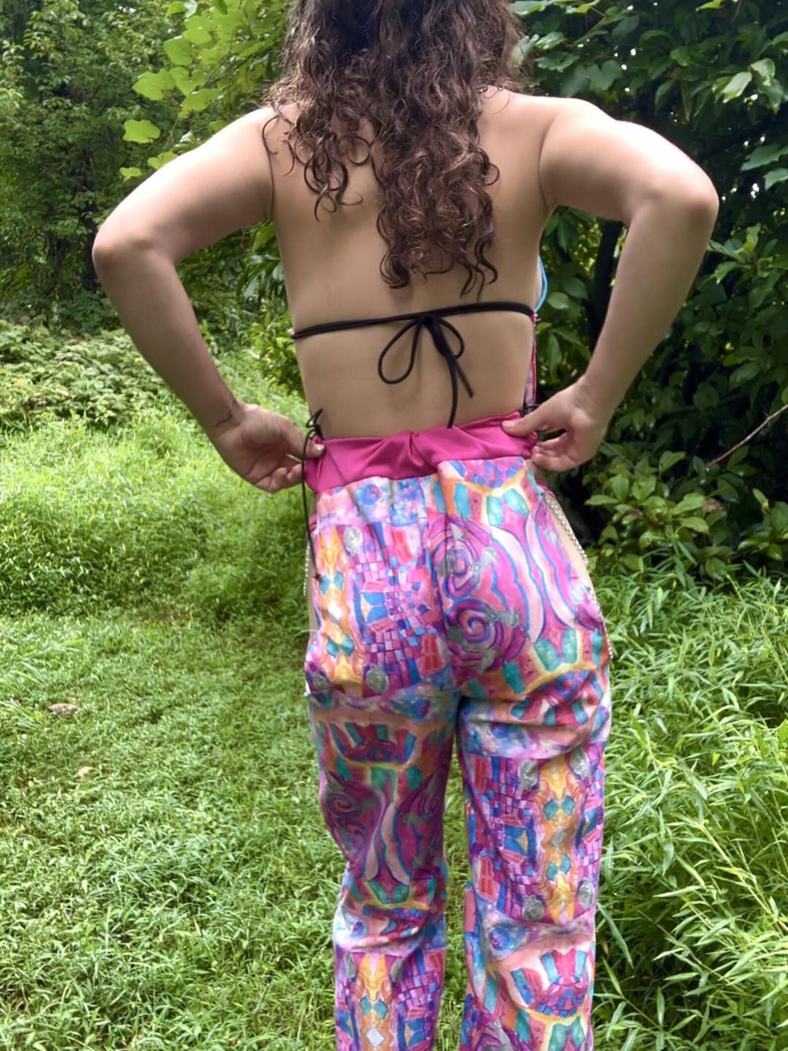 Psychedelic Space Kitty Chained Jumpsuit