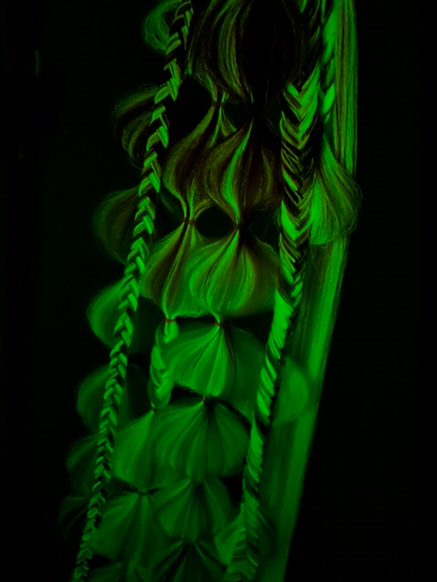 Rainbow Riot (GLOW) - Ponytail Festival Rave Braids