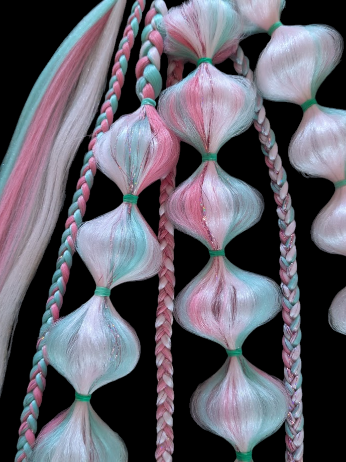 Watermelon Sugar (GLOW) - Ponytail Festival Rave Braids