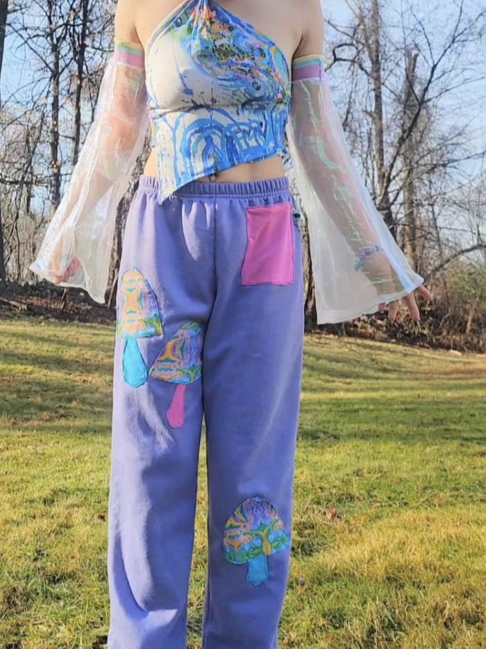 Shroom Pants with Original Artwork