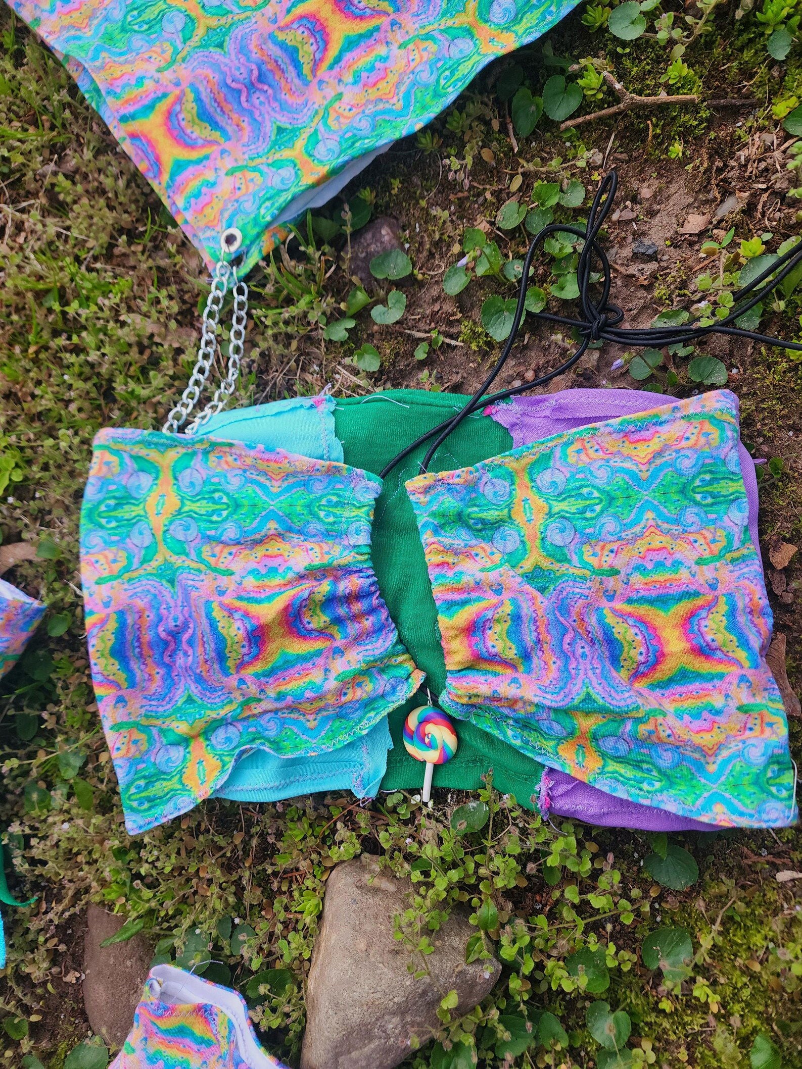 Rainbow Trip Colorblock Multi Wear Mushroom Tube Top