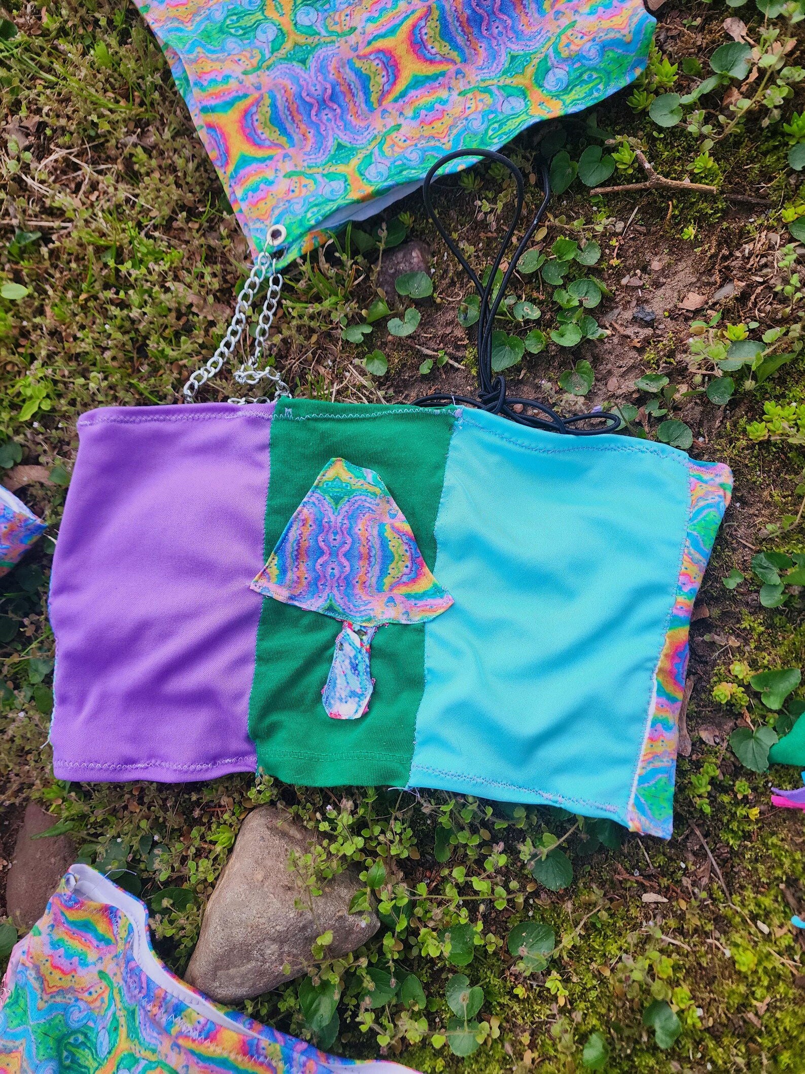 Rainbow Trip Colorblock Multi Wear Mushroom Tube Top