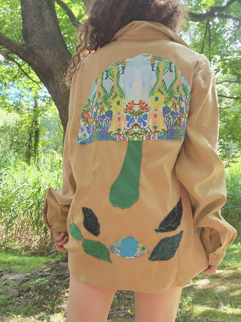Mass Reality Distortion Suede Button Down with Original Artwork