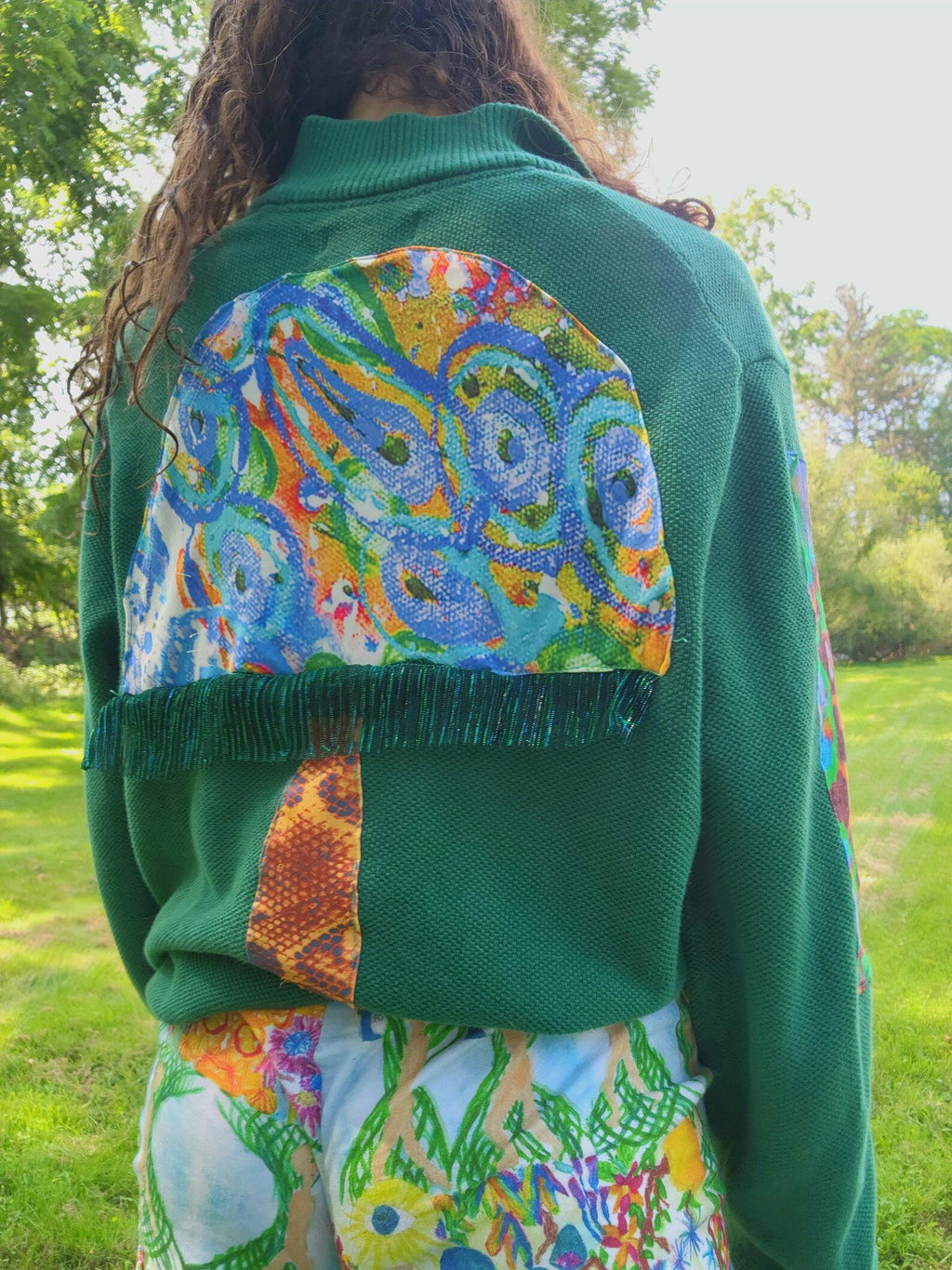 Mushroom Portal Pullover Half-Zip Sweater with Original Artwork