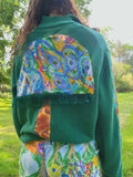 Mushroom Portal Pullover Half-Zip Sweater with Original Artwork