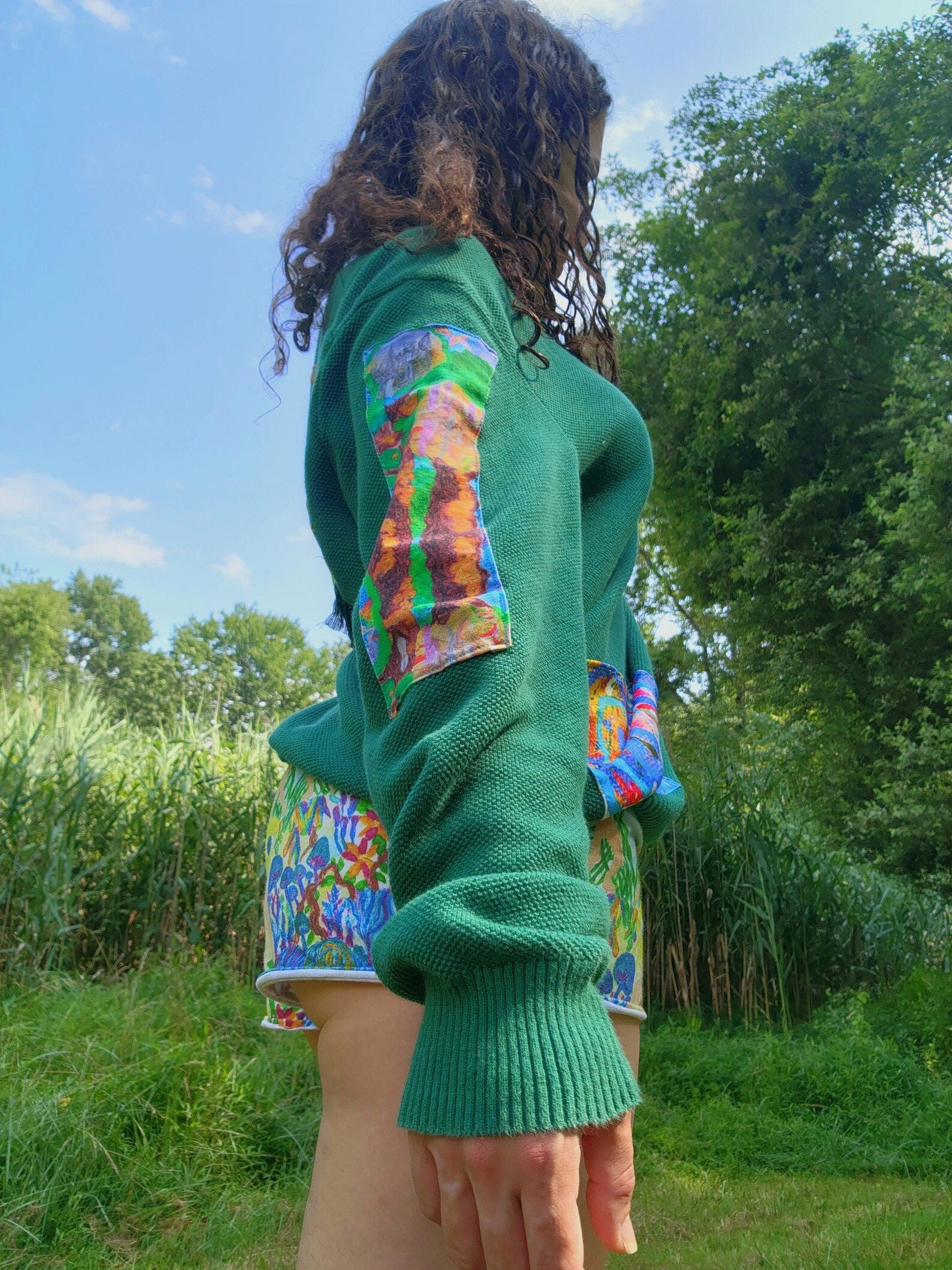 Mushroom Portal Pullover Half-Zip Sweater with Original Artwork