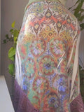 Fractal Flow Fairy Lace Maxi Skirt with Lacey Asymmetrical Hemline