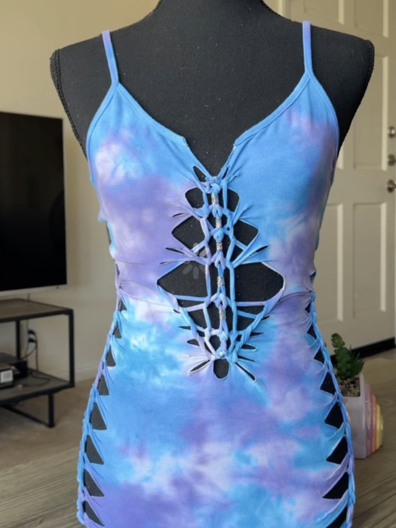 Starlight Serenity Slit Weave Romper