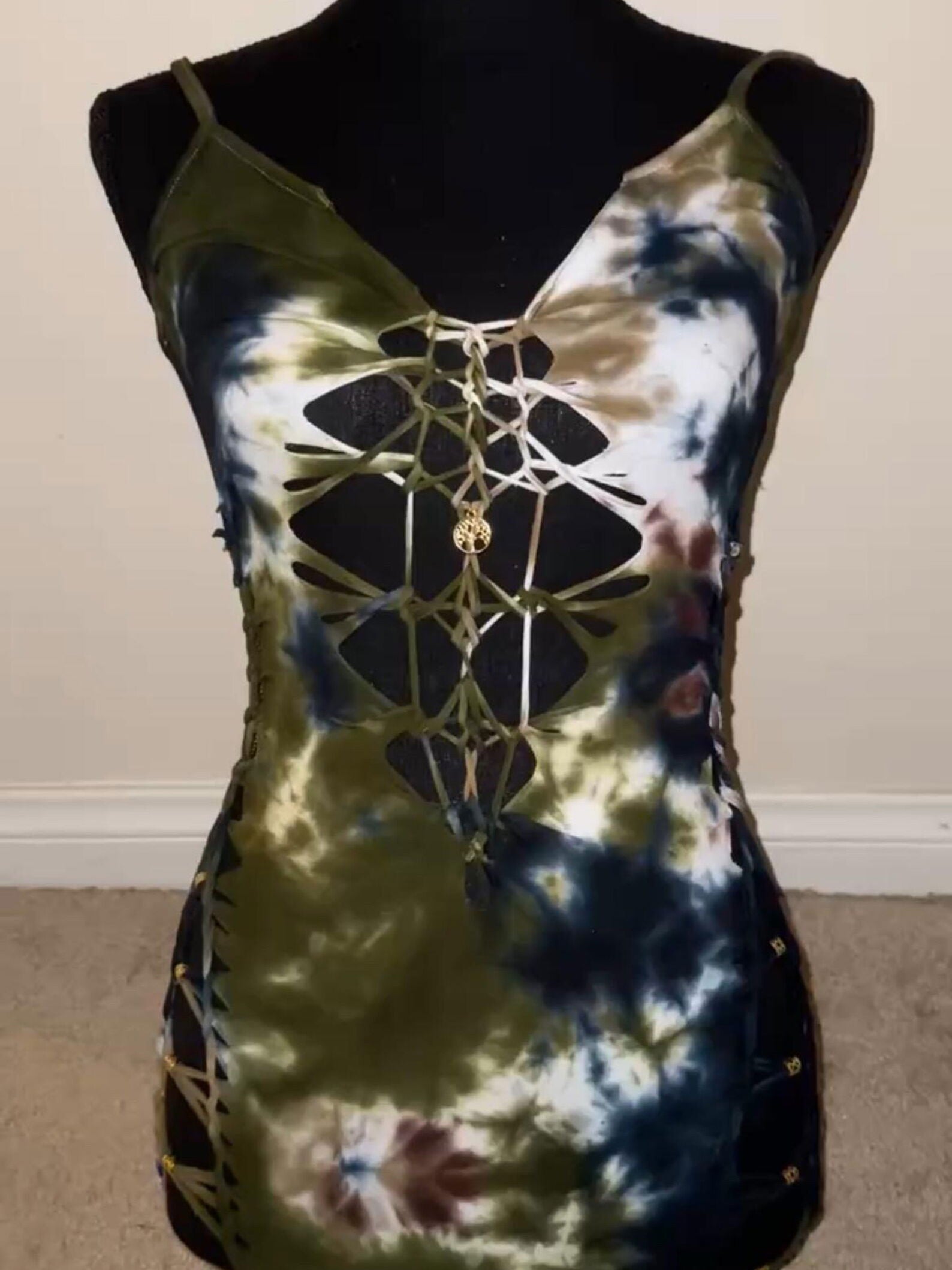 Moss Magic Slit Weave Romper