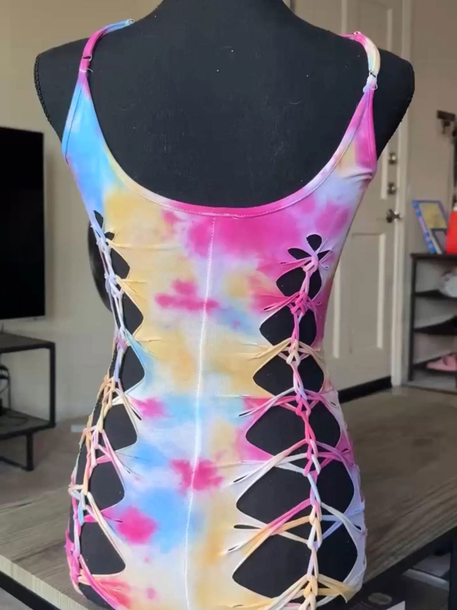 Cosmic Starburst Slit Weave Romper