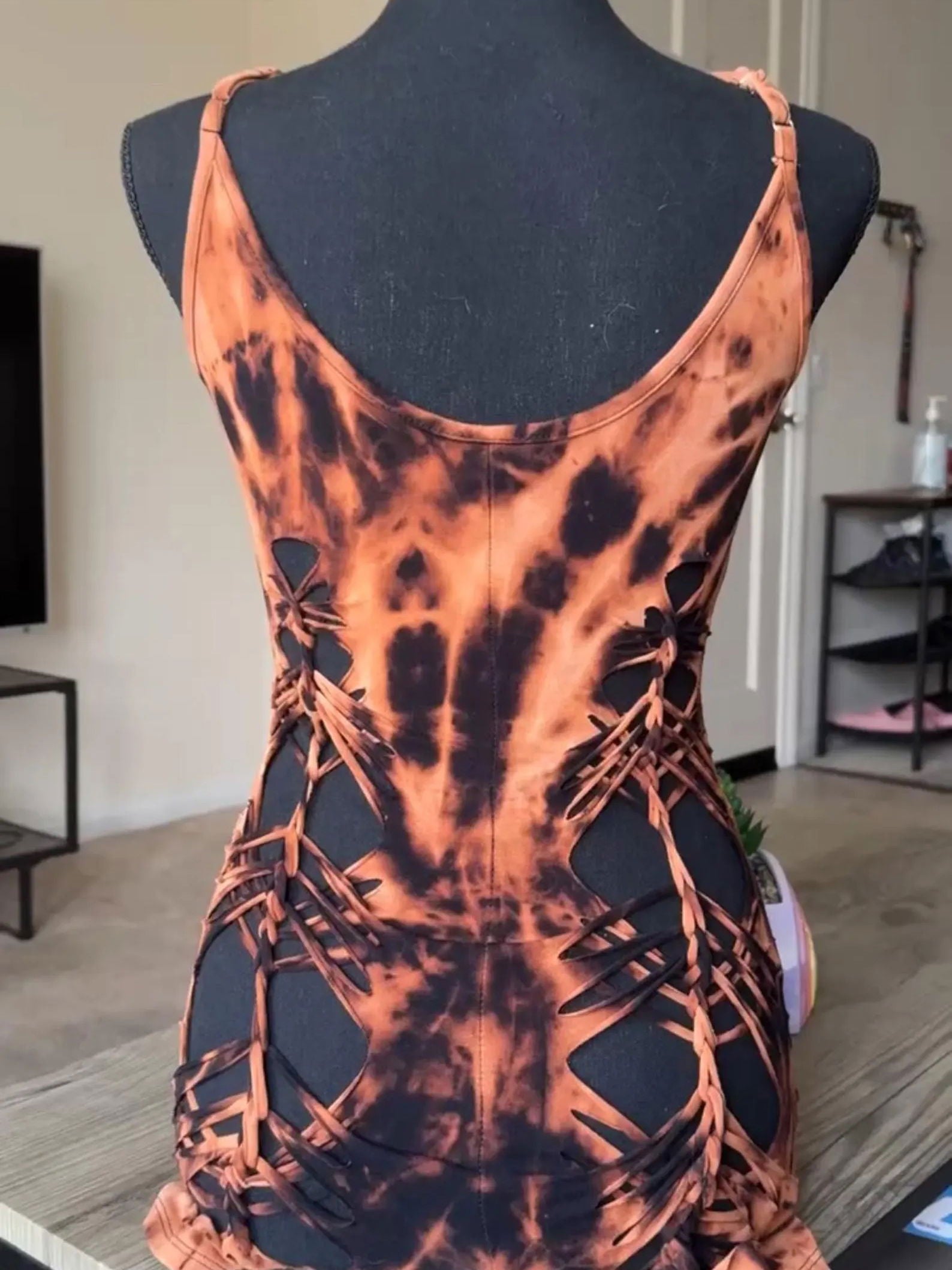 Psychedelic Spiral Slit Weave Romper